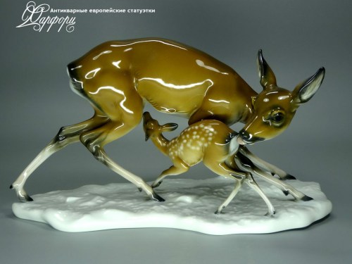 Купить фарфоровые статуэтки Rosenthal, Олениха с олененком, Германия